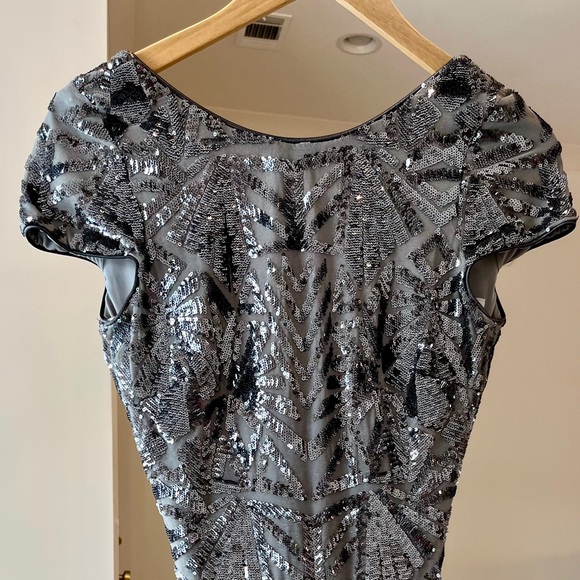 Dress The Population Sequin Body Con Mini Dress Made in USA Size Small - Picture 3 of 16